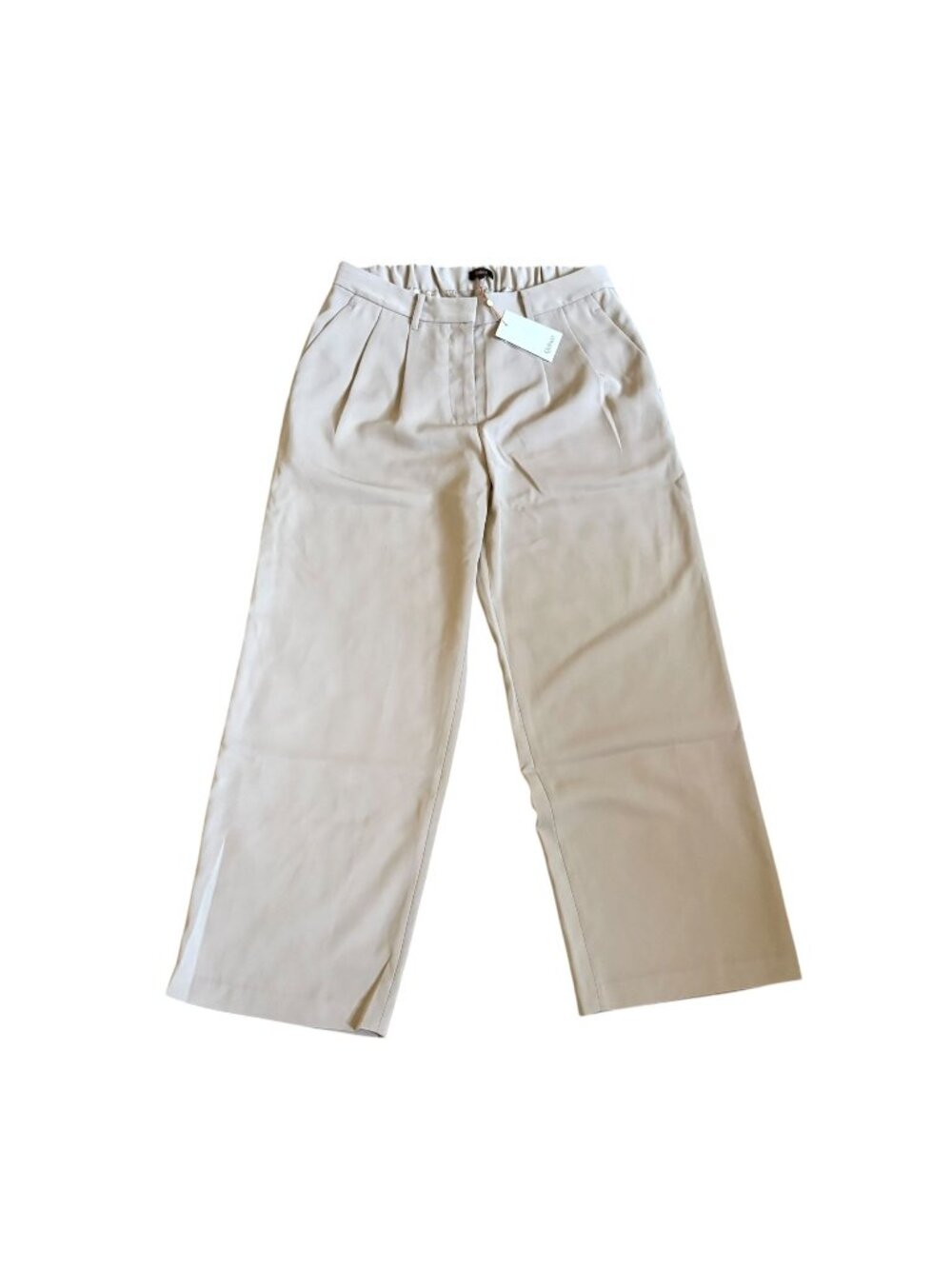 QUINCE Crepe Pleated Wide Leg Pants Morel Grey Size 14 NWT